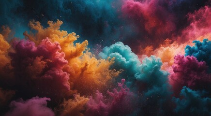 Fototapeta na wymiar Dynamic Wave Smoke Particle Gradient, Abstract Colorful Wallpaper Background