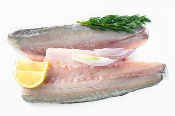 European perch fillet with lemon and dill - obrazy, fototapety, plakaty