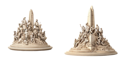 set of monument of the discoveries isolated on transparent background