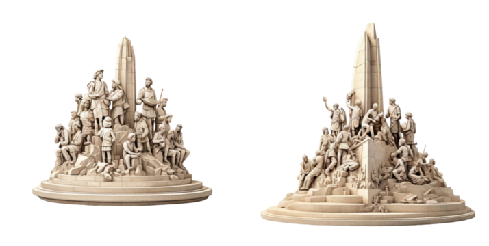 set of monument of the discoveries isolated on transparent background