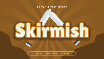Brown and white skirmish 3d editable text effect - font style