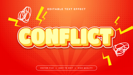 Orange yellow and white conflict 3d editable text effect - font style