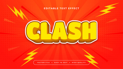 Red and yellow clash 3d editable text effect - font style