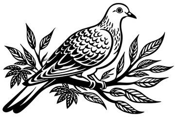 captured-a--dove--bird-on-a-tree