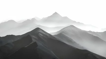 Crédence de cuisine en verre imprimé Matin avec brouillard Minimalist photography of mountains. High-resolution