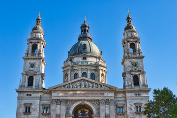 Fototapeta na wymiar Budapest, Hungary - Oct 23, 2021: The impressive buildings and surrounding areas of this historical capital city.