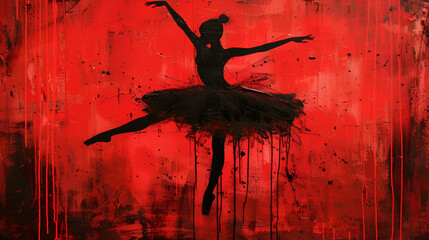 Silhouette of a dancing ballerina, generative ai
