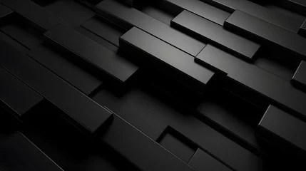 Fotobehang black rectangular tiles wallpaper abstract graphic poster web page PPT background © JINYIN
