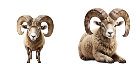 set of sheep isolated on transparent background