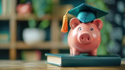 Graduation Cap on Piggy Bank