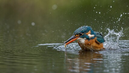 kingfisher in the water