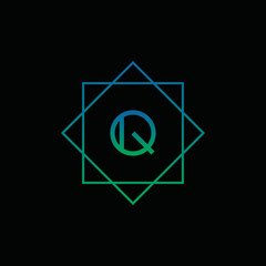 Letter Q Logo. Letter Design Vector on black background