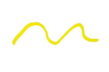 Yellow stroke drawn with marker pen on transparent background - obrazy, fototapety, plakaty
