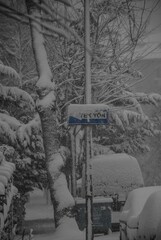 winter road sign