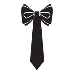 Tie icon isolated on white background. Black tie icon. Necktie icon close-up