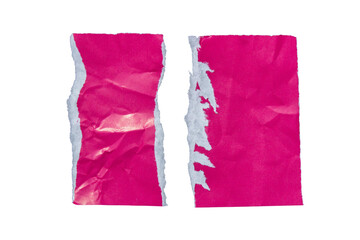 Ripped pink paper isolated on transparent background, torn paper png