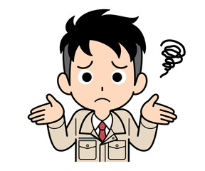 困惑する営業マンの男性