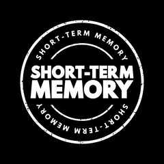 Fototapeta premium Short-term memory - information that a person is currently thinking about or is aware of, text concept stamp