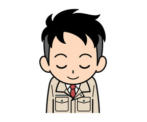 お辞儀をする営業マンの男性