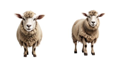 set of sheep isolated on transparent background