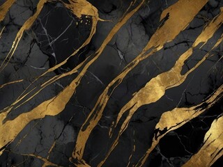 abstract black marble background with golden veins, fake painted artificial stone texture, marbled surface, digital marbling illustration