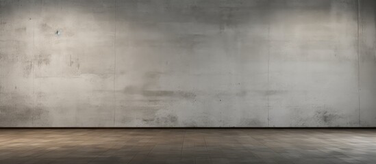 An interior space with a concrete wall and floor, creating a minimalistic and industrial ambiance. The room is devoid of furniture or decor, emphasizing the raw and textured surfaces.