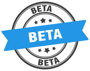 beta stamp. beta label on transparent background. round sign