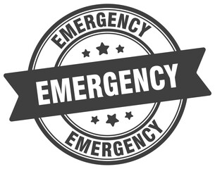 emergency stamp. emergency label on transparent background. round sign
