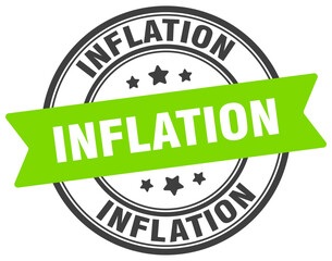inflation stamp. inflation label on transparent background. round sign