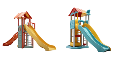 set of slide isolated on transparent background