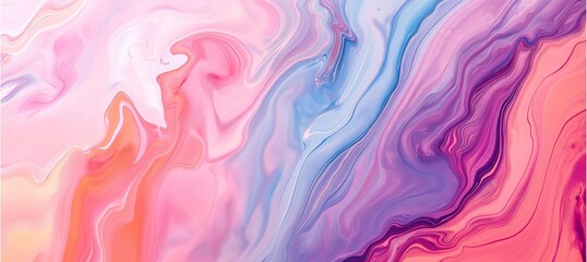 In this abstract marbled acrylic paint ink creation, painted waves emerge, fashioning a lively and textured background banner.