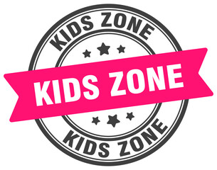 kids zone stamp. kids zone label on transparent background. round sign