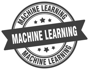 machine learning stamp. machine learning label on transparent background. round sign