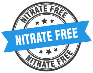 nitrate free stamp. nitrate free label on transparent background. round sign