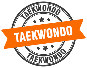 taekwondo stamp. taekwondo label on transparent background. round sign