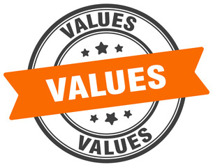 values stamp. values label on transparent background. round sign