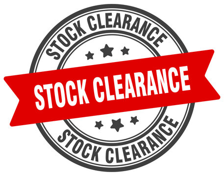 stock clearance stamp. stock clearance label on transparent background. round sign