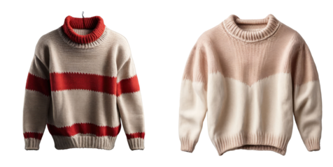set of sweater isolated on transparent background