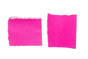Ripped pink paper isolated on transparent background, torn paper png