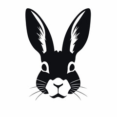 Rabbit black icon on white background. Rabbit silhouette