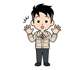 ビックリする営業マンの男性