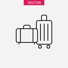 Baggage, luggage line icon,vector flat trendy style illustration on white background..eps