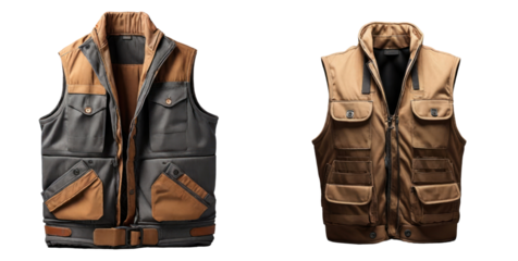 set of vest isolated on transparent background