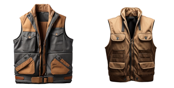 set of vest isolated on transparent background