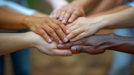 Diverse Group Putting Hands Together