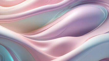 Fototapeta premium Design a fluid, pastel-colored abstract background with gentle curves, evoking a sense of tranquility and serenity