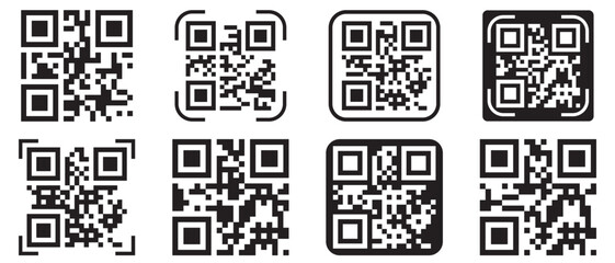 Fototapeta premium Scan QR code icon. Digital scanning qr code. QR code scan for smartphone. QR code for payment. Scan QR code symbol - stock vector.