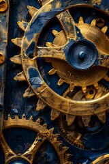 Close Up of Clock With Gears - obrazy, fototapety, plakaty
