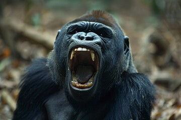 Agitated Gorilla Roaring