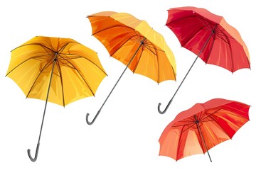set of umbrellas isolated on white